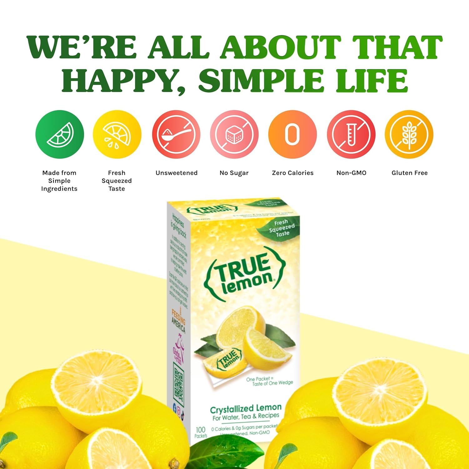 TRUE LEMON Water Enhancer, Bulk Dispenser, 100 Count (Pack of 1), 0 Calorie Drink Mix Packets For Water, Sugar Free Lemon Flavoring Powder Packets - Image 4